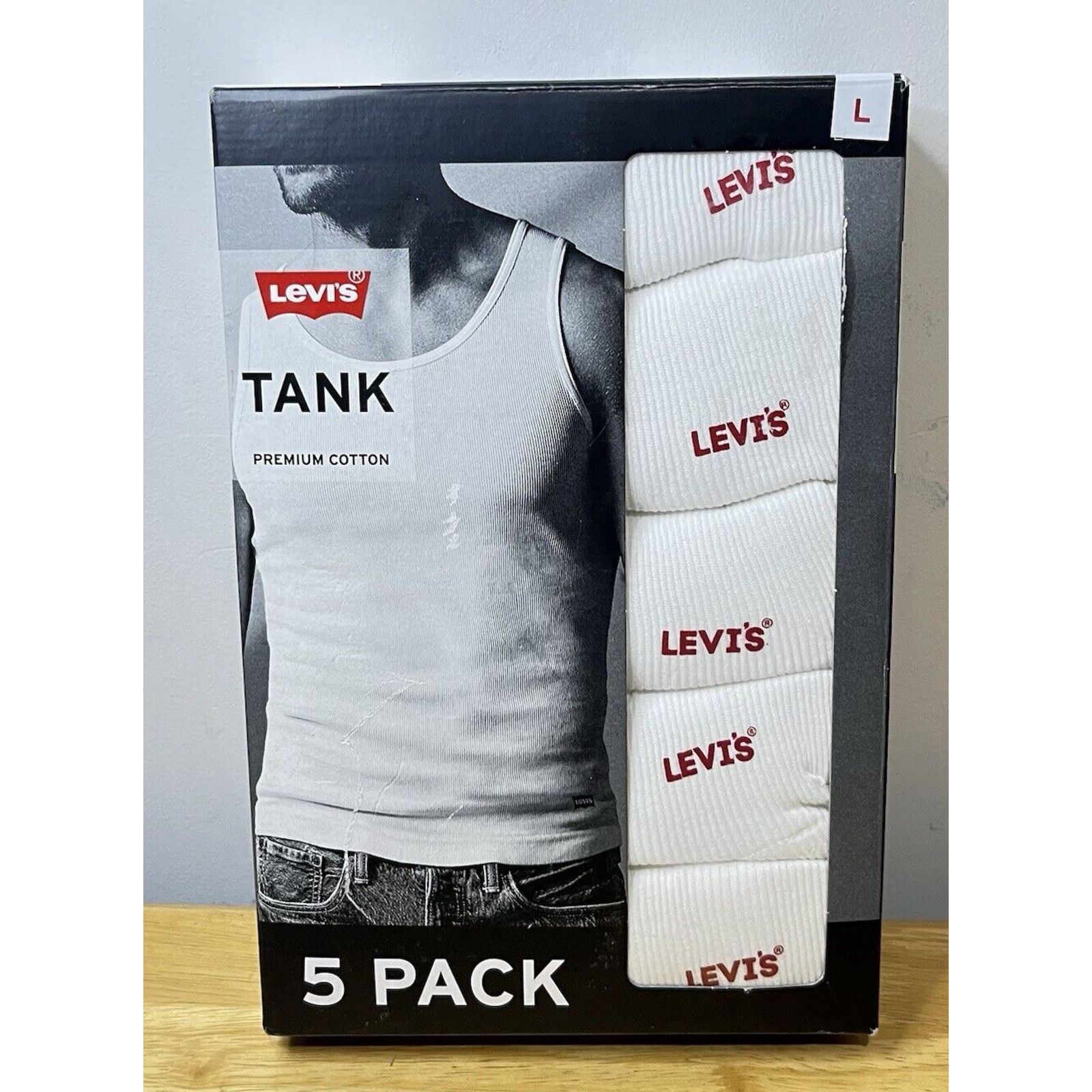 Levi's Levi’s Men's Ribbed Premium Tank Top 5 Pack White LARGE Size US L / EU 52-54 / 3 - 1 Thumbnail