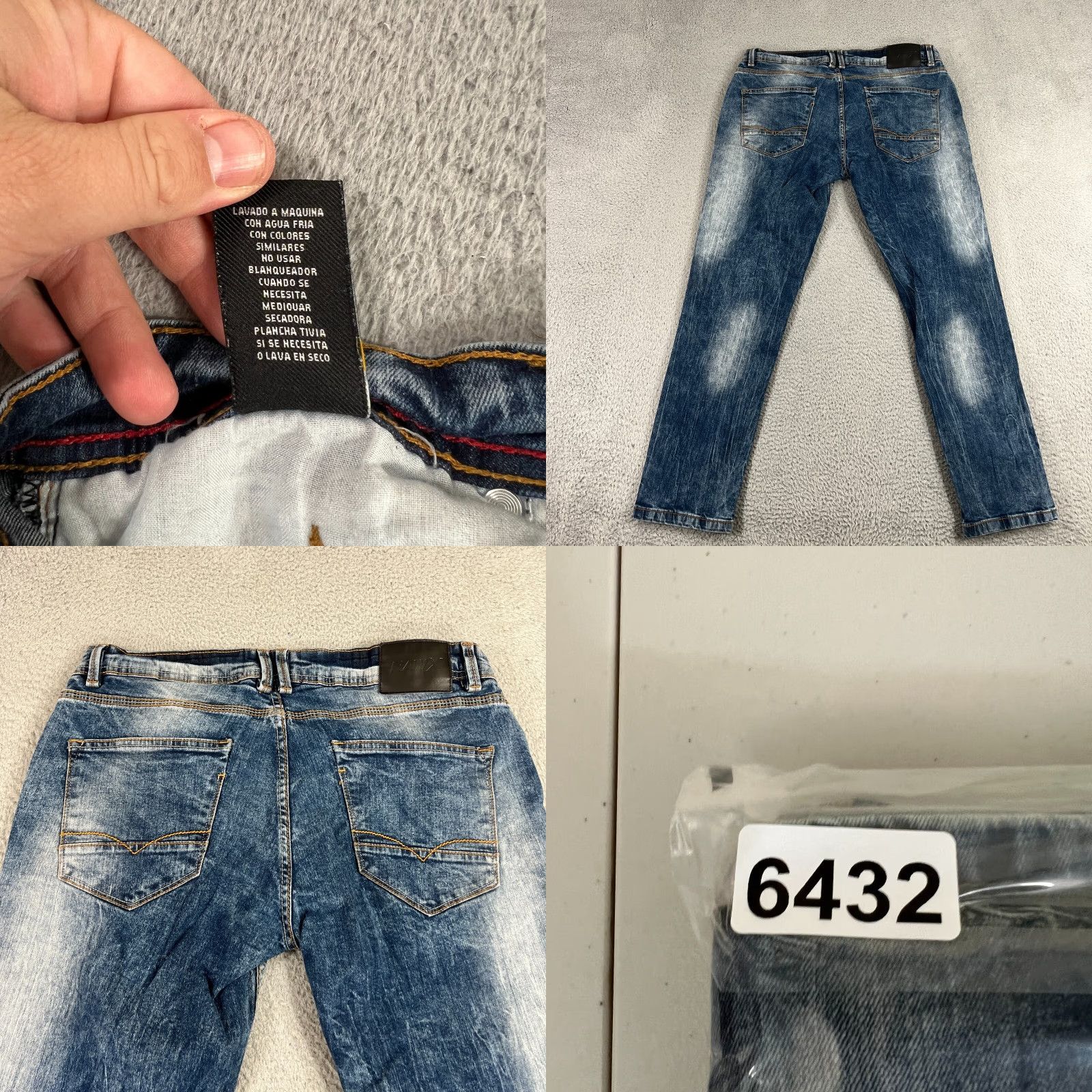 Vintage VINTAGE Raw X Men's Skinny Distressed Jeans 34x30 Blue Denim Streetwear Size US 34 / EU 50 - 8 Thumbnail