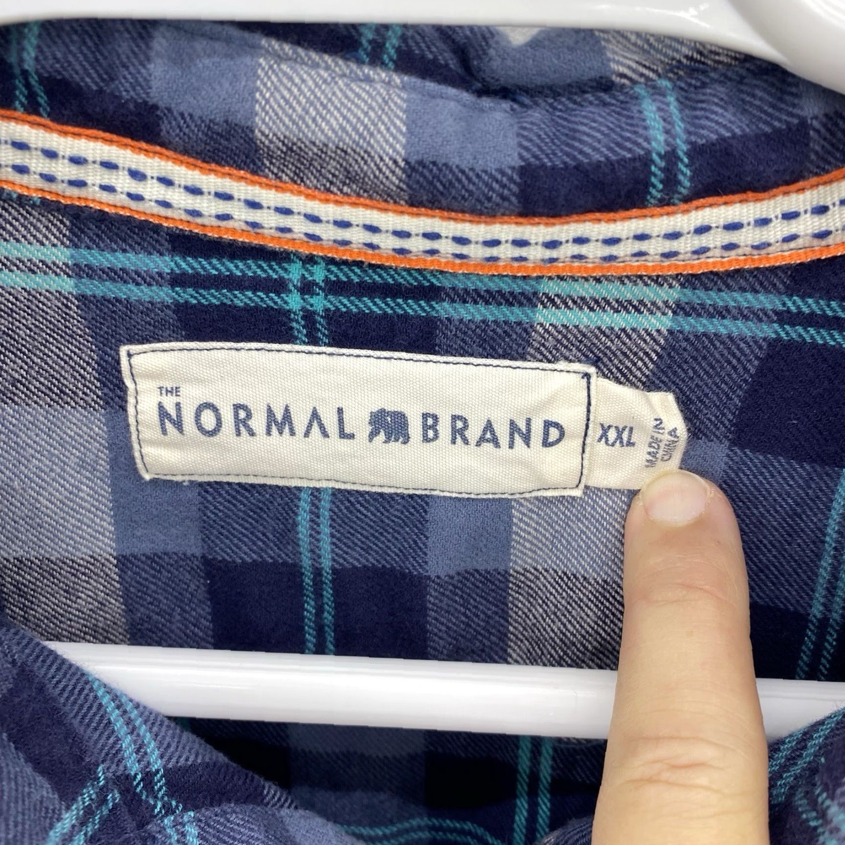 Vintage the normal brand Shirt Men 2XL Button-Up Plaid Blue Long Sleeve Work Shirt Size US XXL / EU 58 / 5 - 4 Thumbnail