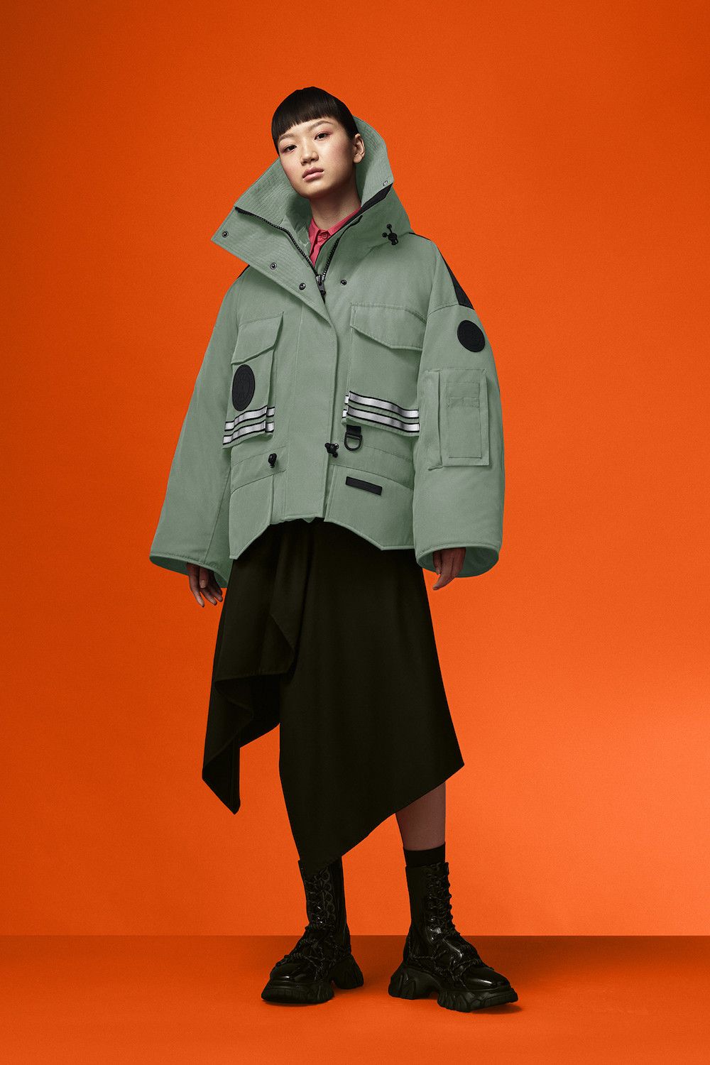 image of Angel Chen x Canada Goose Green Snow Mantra Cropped Jacket, Women's (Size Medium)