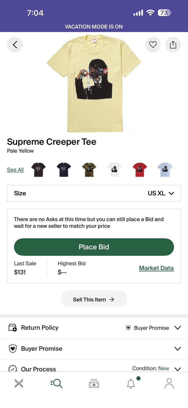 Supreme Supreme Creeper Tee Size US XL / EU 56 / 4 - 6 Thumbnail