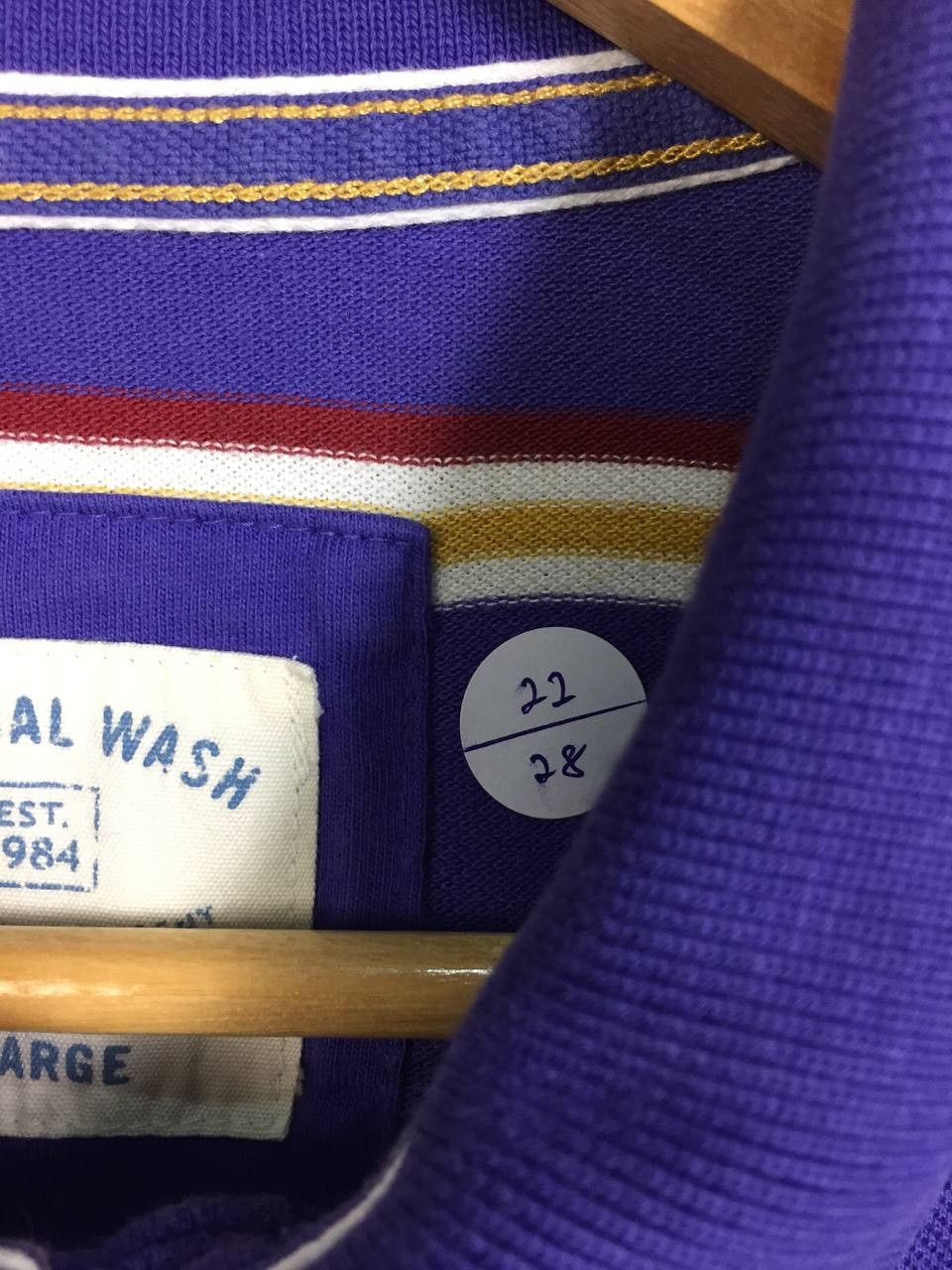 Japanese Brand × Uniqlo Uniqlo Authentic Garment Original Wash Striped Polo Tee Size US XL / EU 56 / 4 - 8 Thumbnail