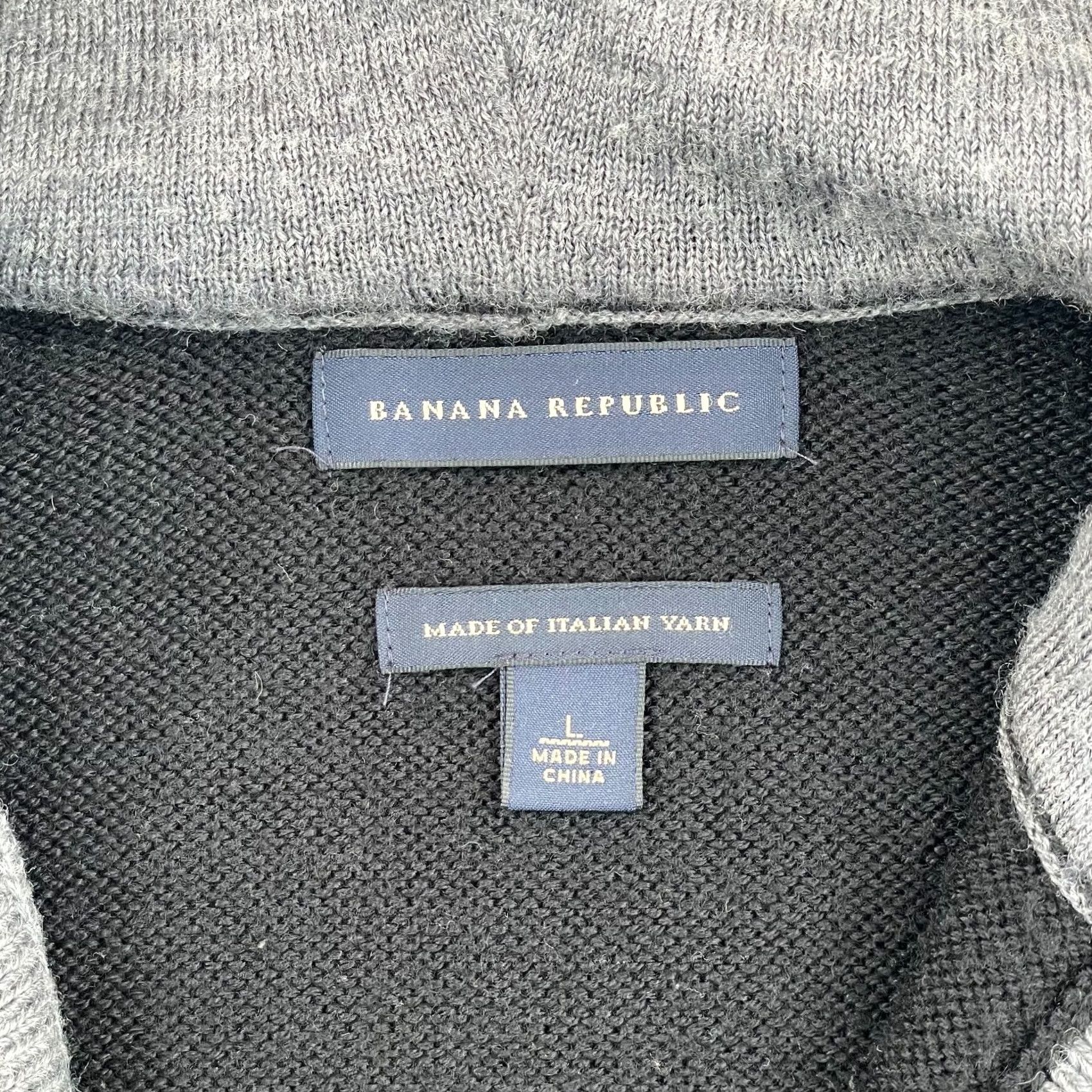 Banana Republic VINTAGE Banana Republic Hooded Henley Sweater Men L Black Nylon Wool Pullover Regular All Seasons Size US L / EU 52-54 / 3 - 2 Thumbnail