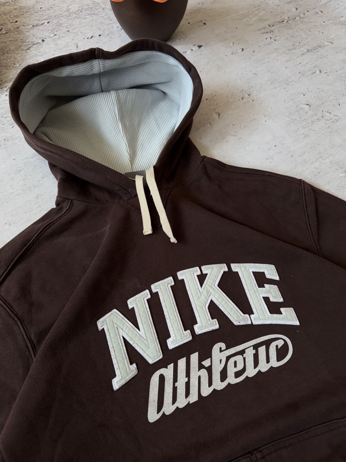 Nike × Vintage NIKE BROWN VINTAGE 00s OVERSIZE BAGGY HOODIE CENTER LOGO Size US L / EU 52-54 / 3 - 4 Thumbnail