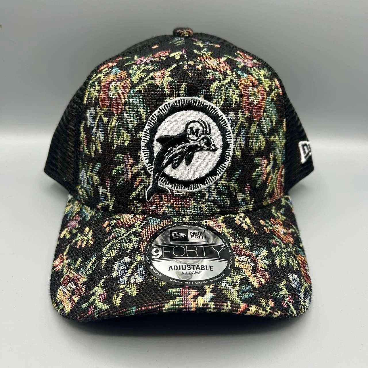 New Era Miami Dolphins NFL Trucker Hat Men Floral Snap Back A-Frame Size ONE SIZE - 1 Thumbnail