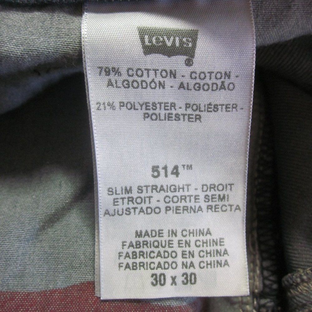 Levi's Levis 514 Slim Straight 30 X 30 Button Fly - Leather Trim o Size US 30 / EU 46 - 9 Thumbnail