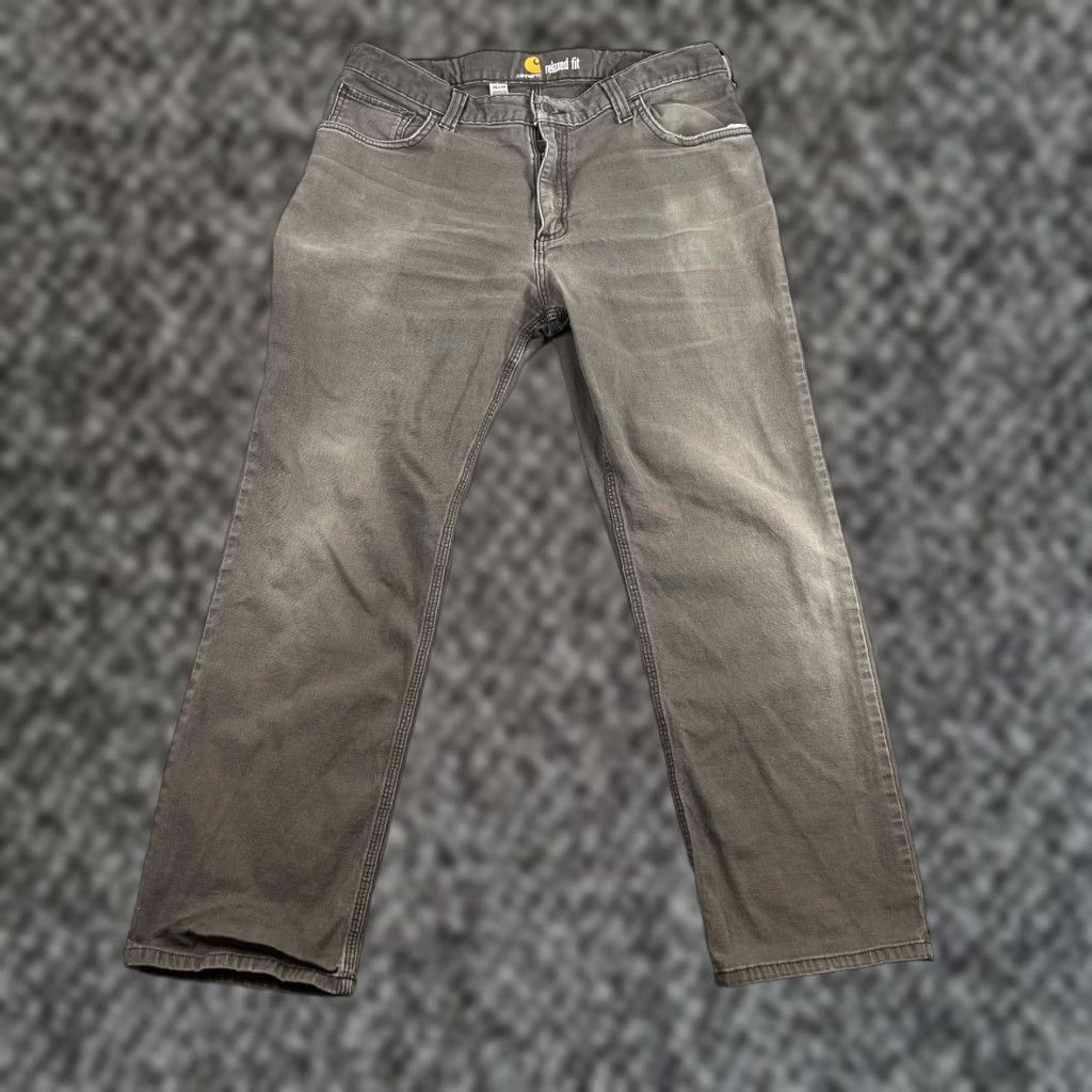 Carhartt VINTAGE Carhartt Relaxed Fit Carpenter Pants Mens 36x30 Gray Canvas Workwear Brown Size US 36 / EU 52 - 1 Thumbnail