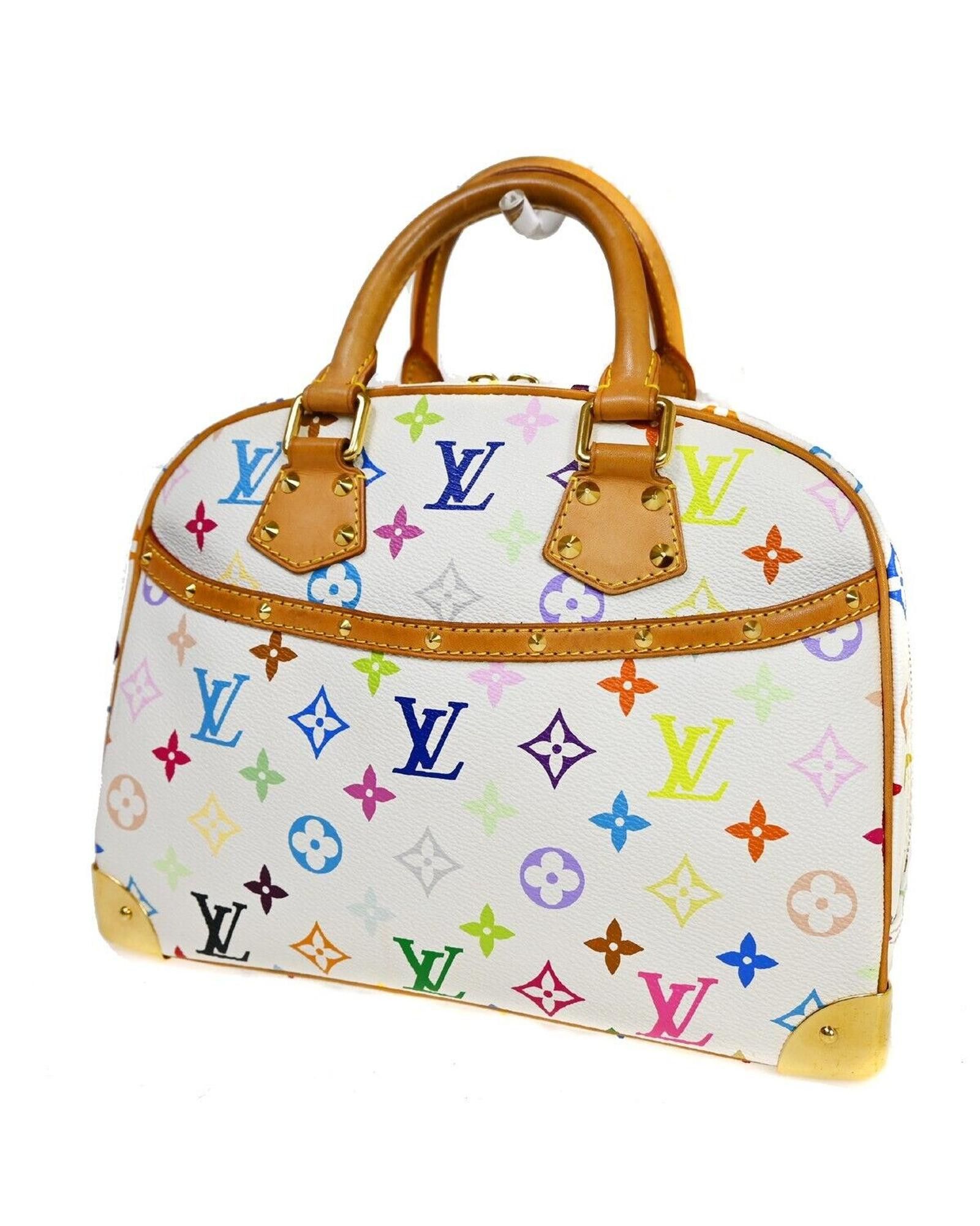 image of Louis Vuitton Multicolored Monogram Handbag in White, Women's