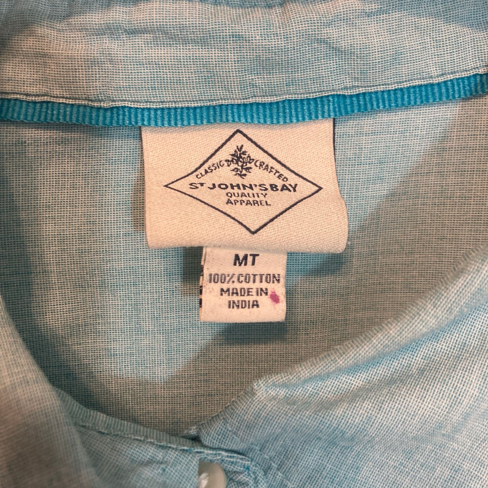 St. Johns Bay St Johns Bay Light Blue Cotton Short Sleeve Button Shirt Top Size M / US 6-8 / IT 42-44 - 8 Thumbnail
