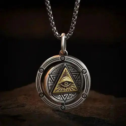 Jewelry x Vintage Eye Of Horus Necklace Evil Eye Pendant in Silver, Men's
