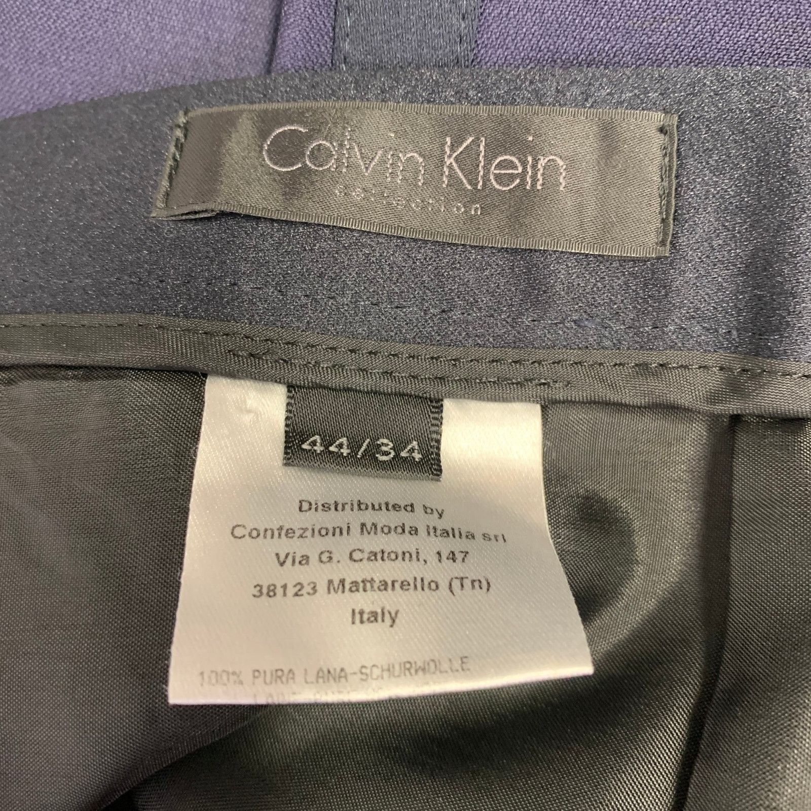 Calvin Klein Size 34 Navy Black Wool Shawl Lapel Tuxedo Size 34R - 12 Thumbnail