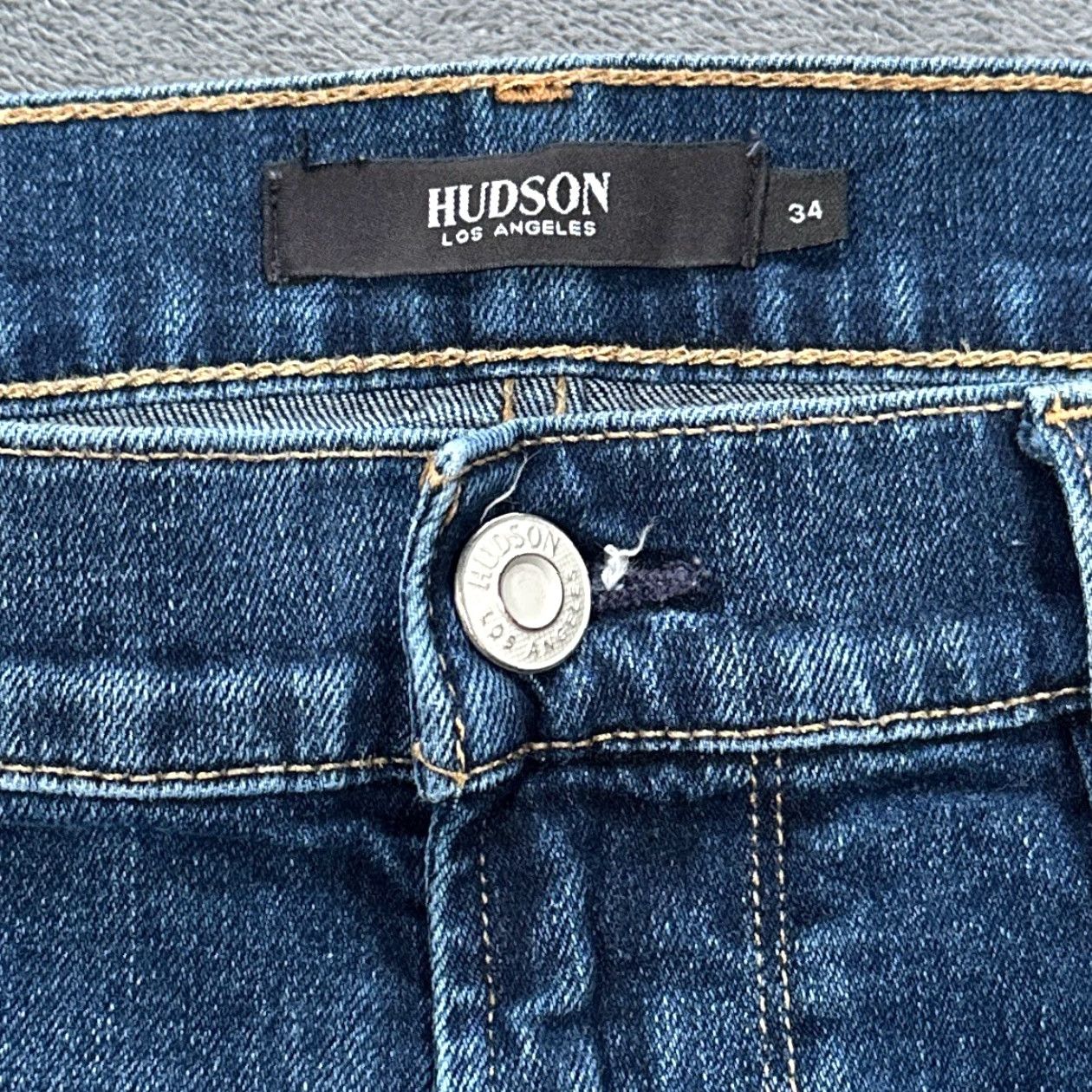 Hudson Hudson Jeans Mens 34x29 Blue Dark Wash Straight Leg Stretch Denim 5-Pocket Regular Fit USA Size US 34 / EU 50 - 7 Thumbnail