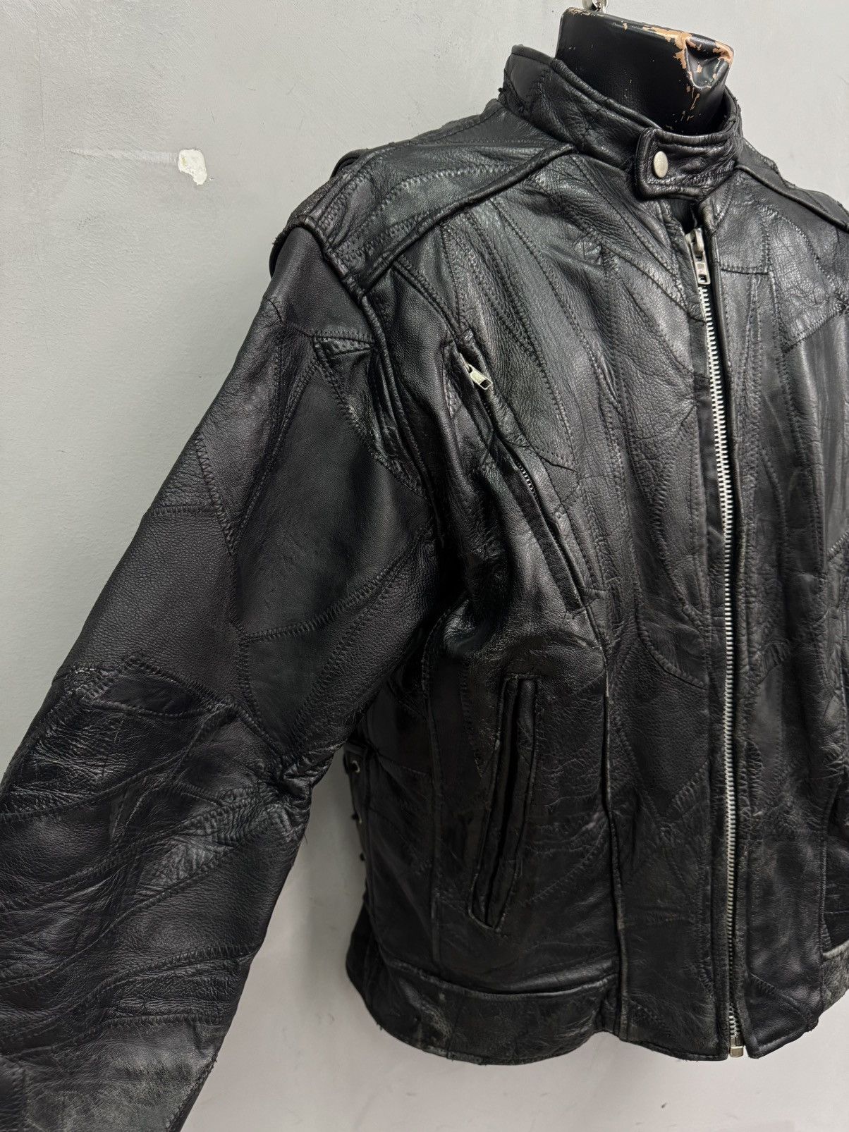 14th Addiction Vintage Leather Jacket Cropped Rick Owens Style Diesel Rare Size US L / EU 52-54 / 3 - 5 Thumbnail