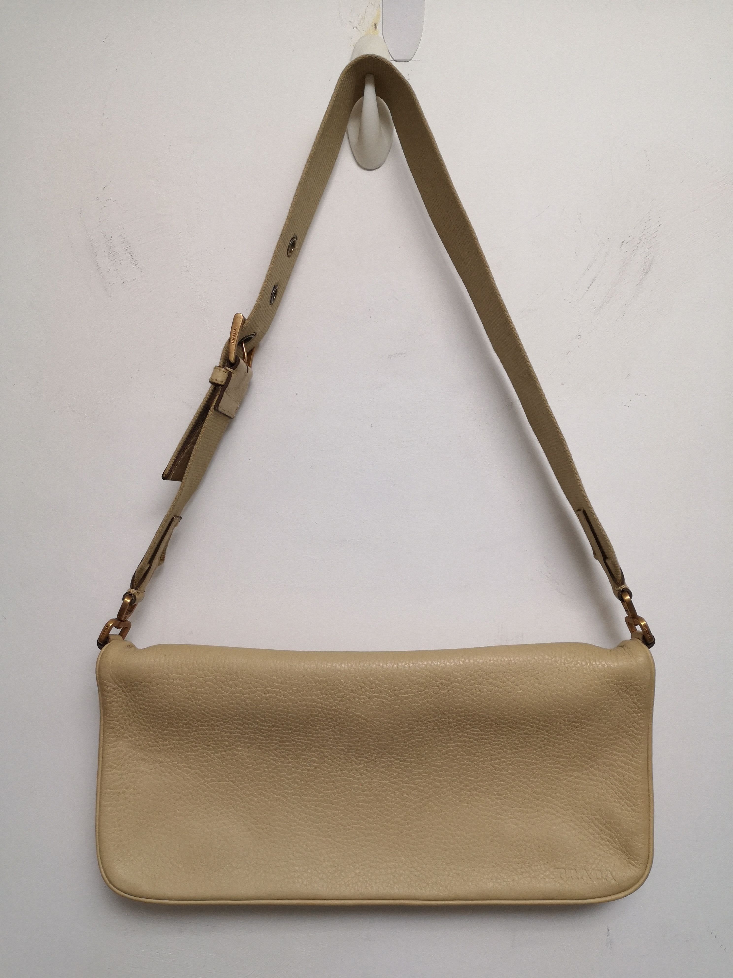 Prada Calf Leather Shoulder Bag With Antique Brass Hardware Size ONE SIZE - 1 Thumbnail