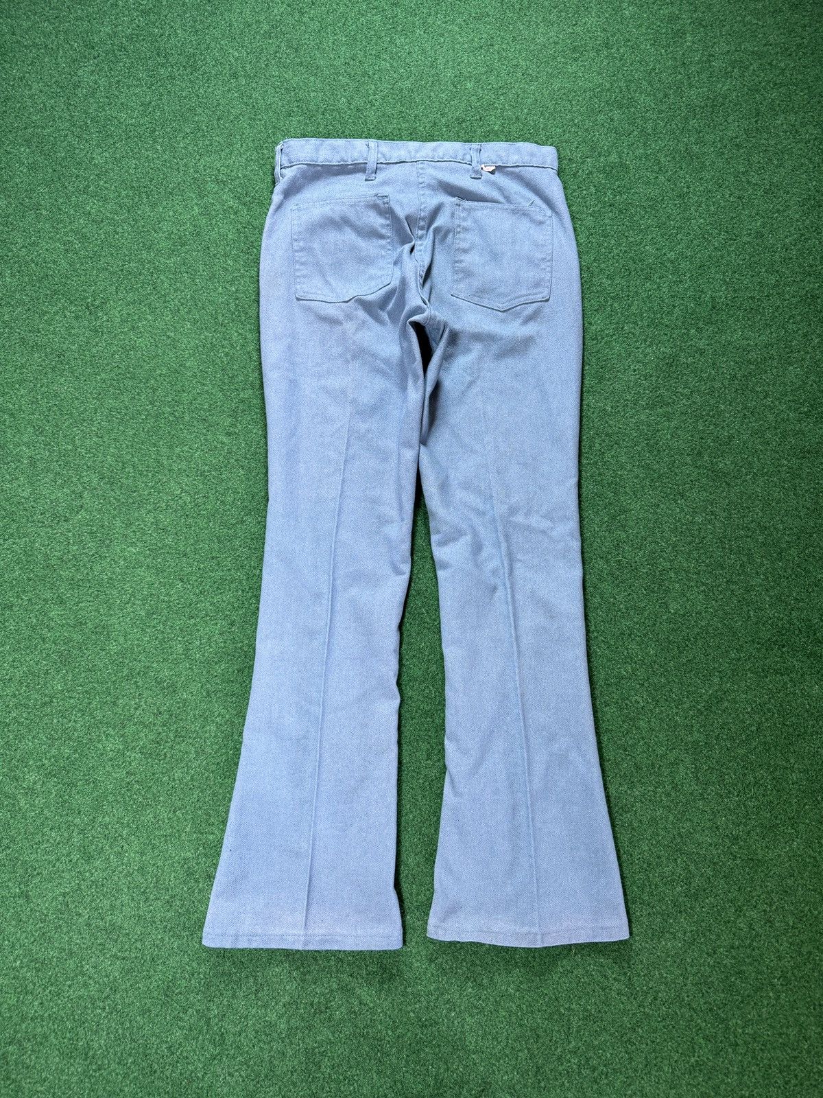 Vintage Vintage 70s Fit Flare Leggs Blue Bellbottom Disco Pants Size US 30 / EU 46 - 2 Thumbnail