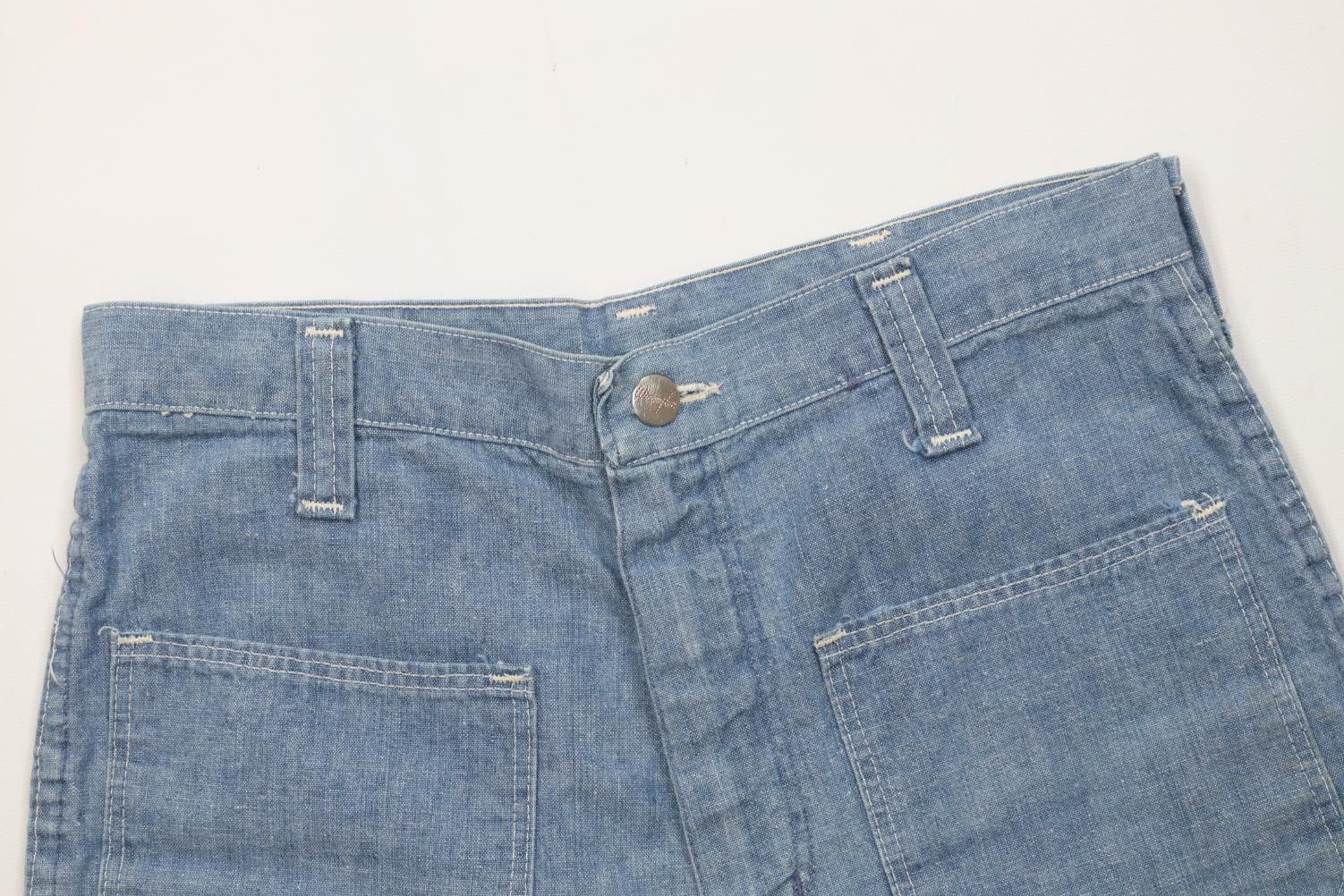 Wrangler Vintage 70s Wrangler Above Knee Chambray Denim Shorts USA Size US 30 / EU 46 - 2 Thumbnail
