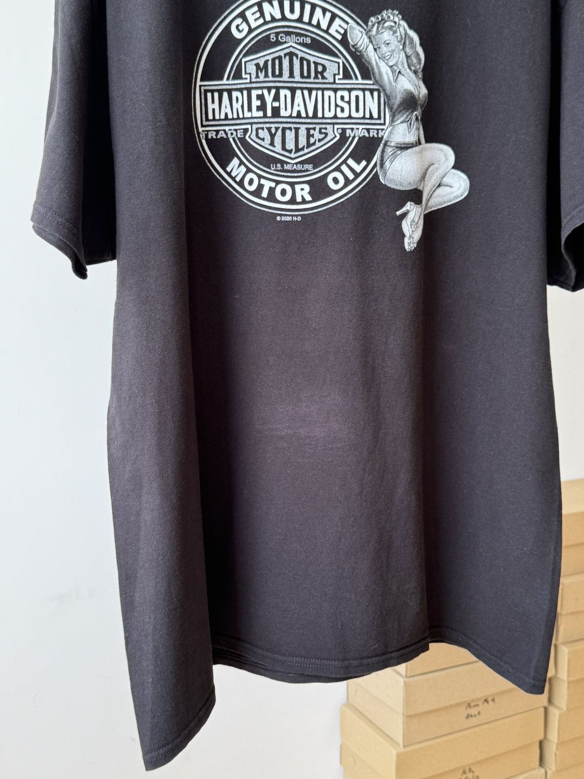 Harley Davidson Vintage Harley Davidson Pin Up Sexy Girl Tee Size US XXL / EU 58 / 5 - 5 Thumbnail