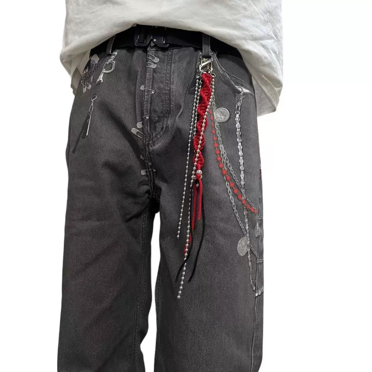 Vintage Retro hip-hop punk style jeans waist chain Size ONE SIZE - 1 Thumbnail
