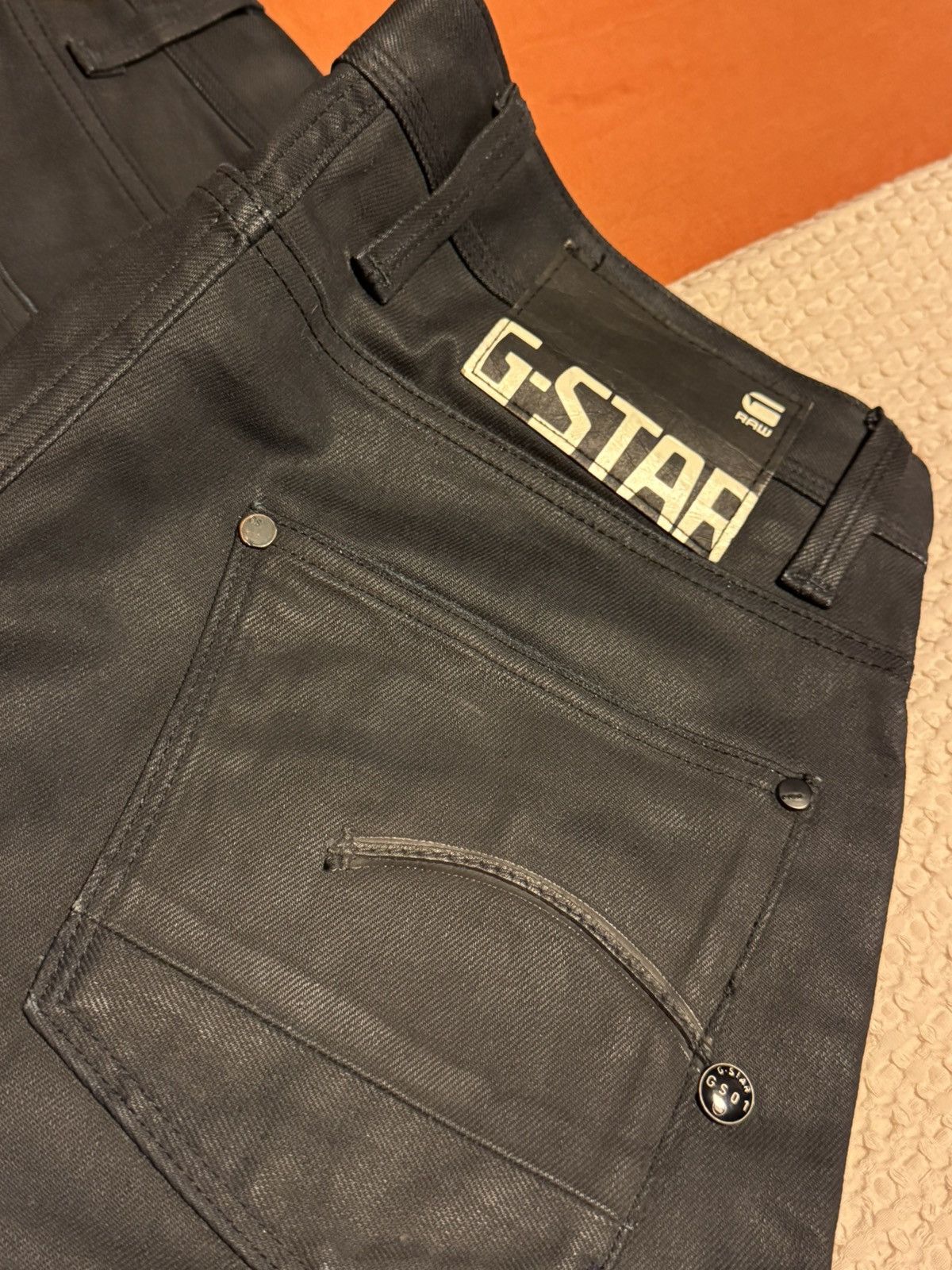 G-Star G-Star Defend Super Slim Waxed Coated Jeans | 33 x 32 Size US 33 - 3 Thumbnail