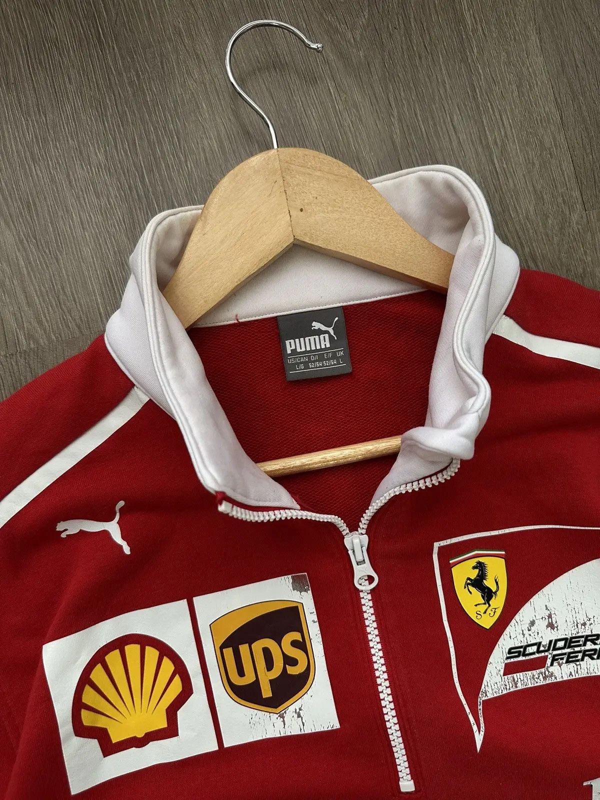 Ferrari × Vintage Vintage Ferrari Racing Rugby Sweatshirt Red Formula Uno Size US L / EU 52-54 / 3 - 7 Thumbnail