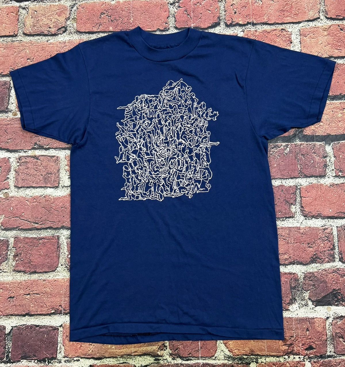 Hanes Vintage Group Sex Orgy Cartoon Graphic Collage T Shirt 80s Size US M / EU 48-50 / 2 - 2 Thumbnail
