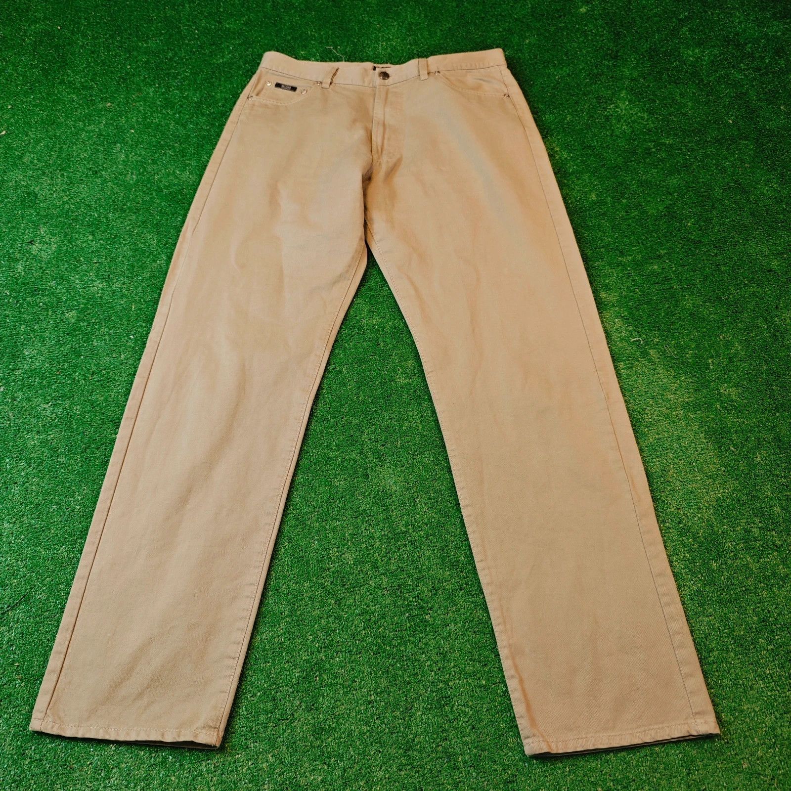 Hugo Boss Vintage Hugo Boss Pants Mens 36x34 Beige Straight Baggy Size US 36 / EU 52 - 1 Thumbnail