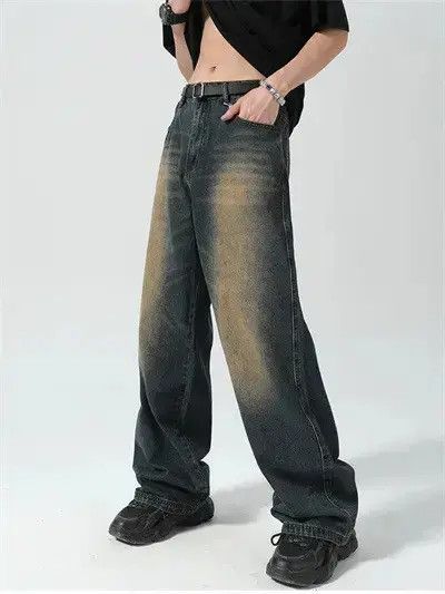 Japanese Brand Retro loose casual wide leg jeans Size US 32 / EU 48 - 2 Thumbnail