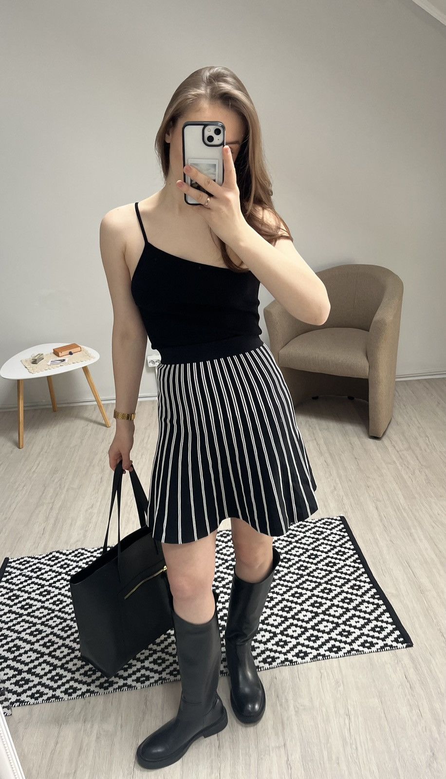 Maje Maje Mini Pleated Skirt Viscose Size 1 Striped Size 25" / US 0 / IT 36 - 2 Thumbnail