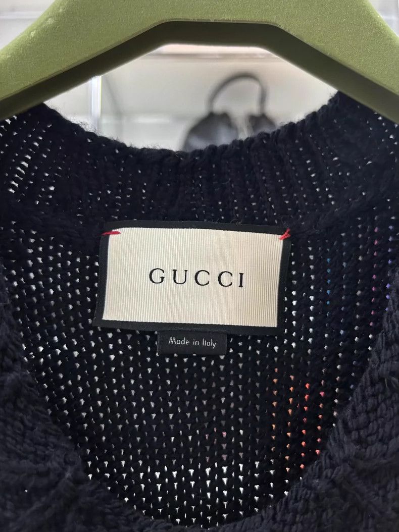 Gucci Gucci Black wool small flower heavy industry woven pattern Size US XL / EU 56 / 4 - 5 Thumbnail