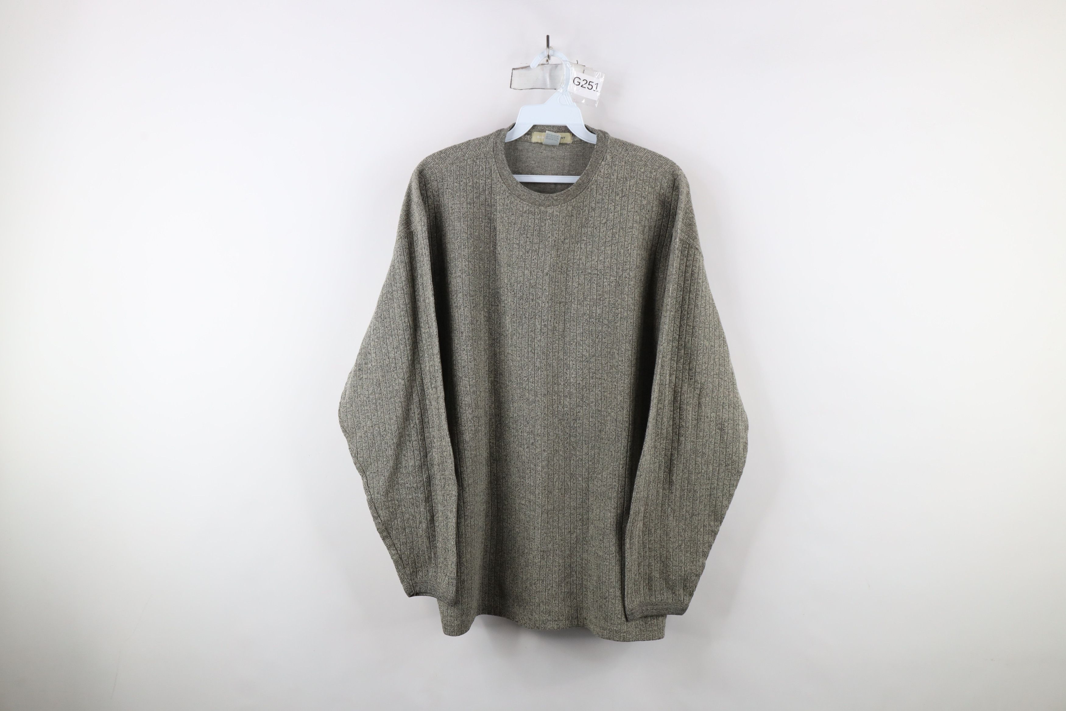 Vintage Vintage 90s Streetwear Ribbed Knit Long Sleeve T-Shirt Gray Size US XL / EU 56 / 4 - 1 Thumbnail