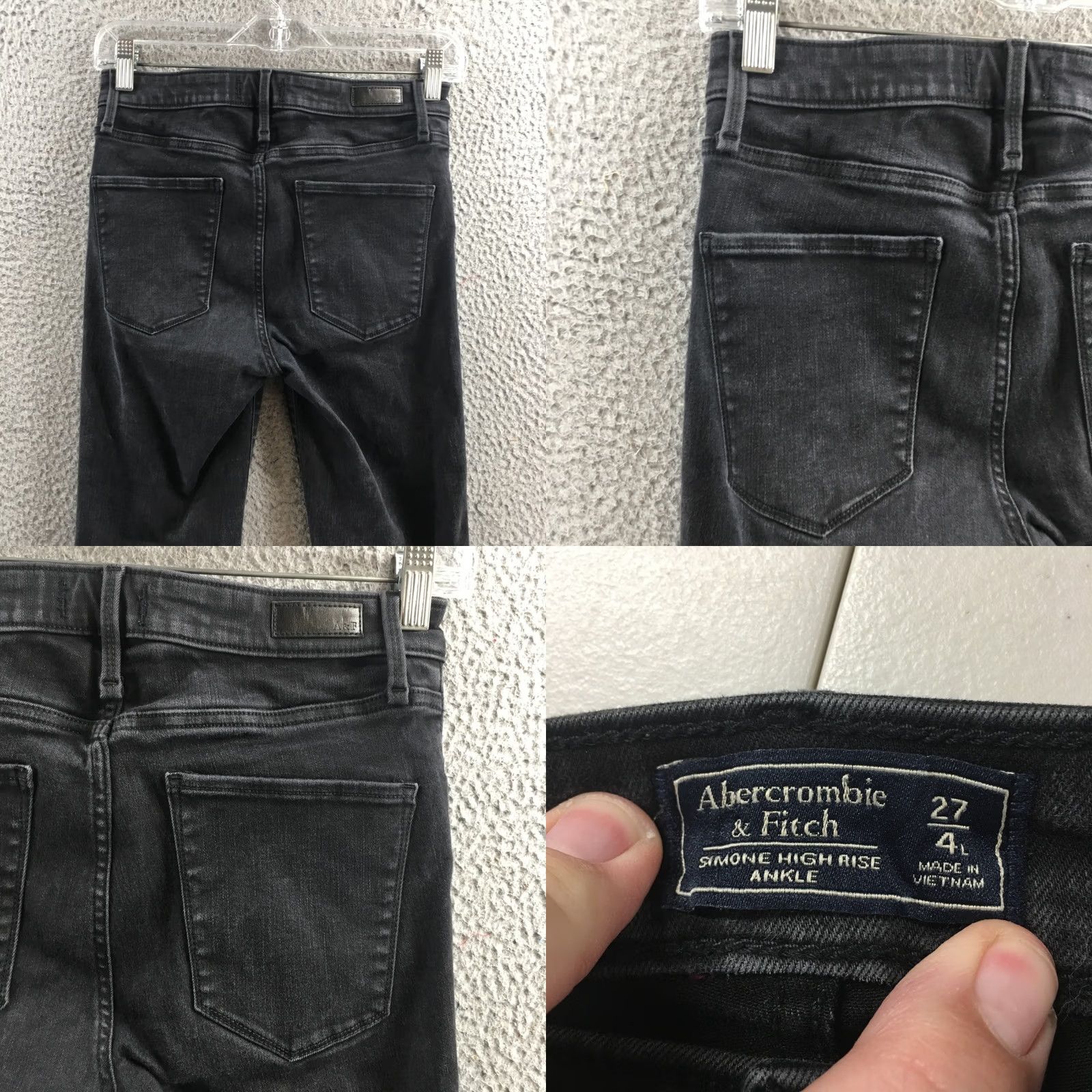 Abercrombie & Fitch Abercrombie & Fitch Skinny Jeans Womens 27 Black High Rise Denim Jeans 27 Womens Black Modern Fit 5-Pocket Denim Modern Look Size 27" / US 4 / IT 40 - 9 Thumbnail