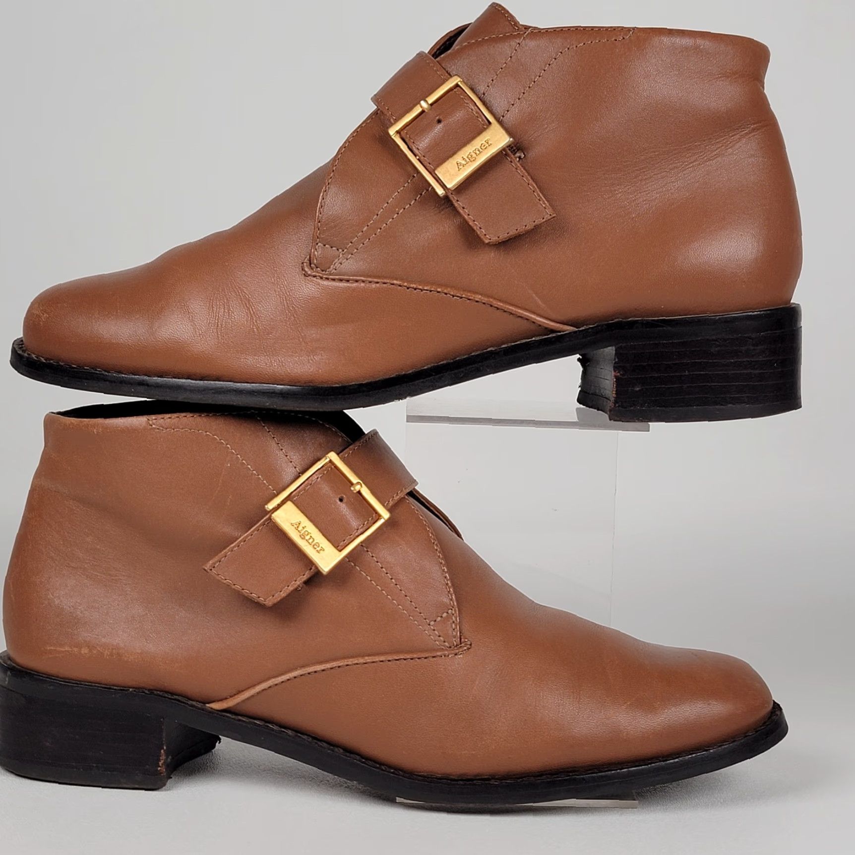 Etienne Aigner VINTAGE Etienne Aigner Leather Ankle Boots - Brown - Size 8 M Women Bootie Size US 8 / IT 38 - 4 Thumbnail