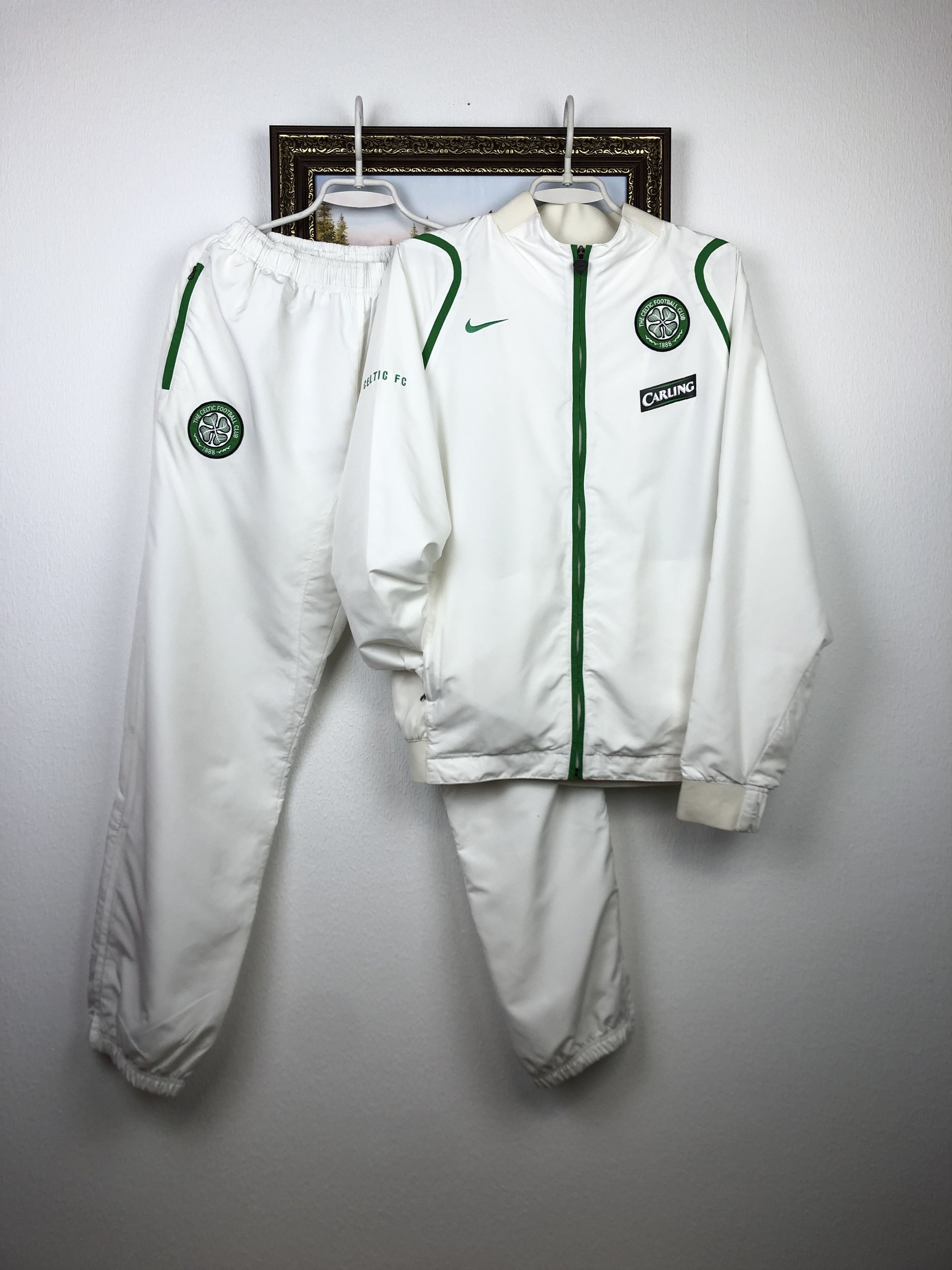 Vintage Celtic Football Track Suit Jacket Pants Soccer Set