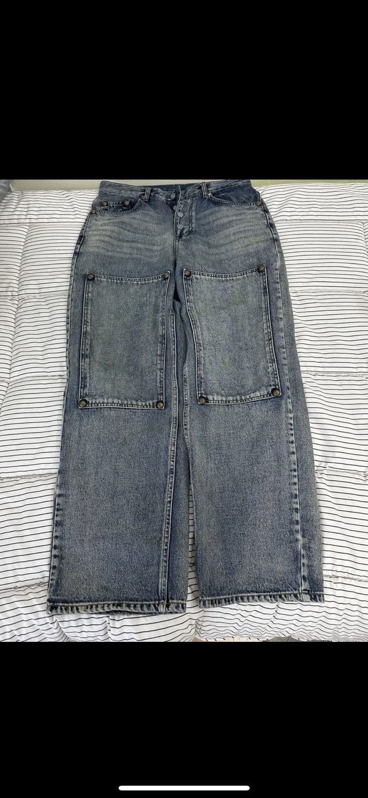 Balenciaga × Thug Club Thug club double knee pant blue size 2 Size US 32 / EU 48 - 1 Thumbnail
