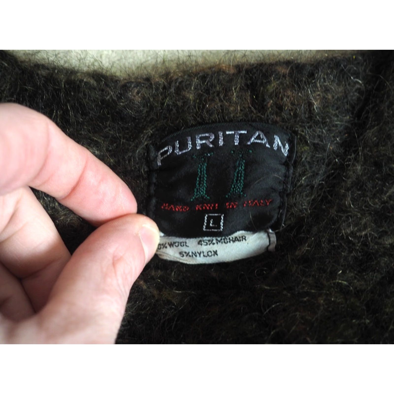 Vintage VTG 50s Puritan Wool Mohair Brown Black Grunge Distress Pullover Sweater Women S Size S / US 4 / IT 40 - 4 Thumbnail