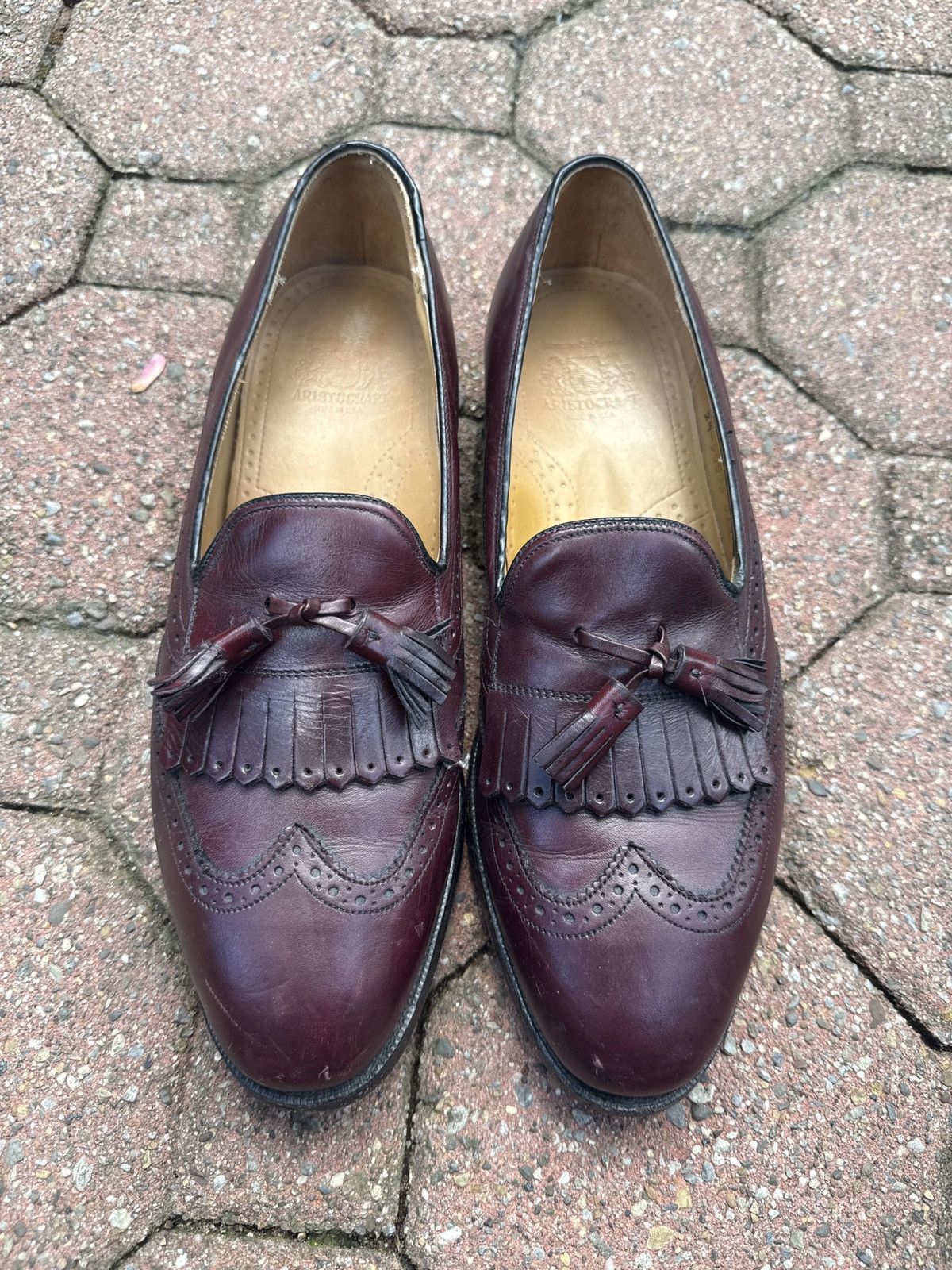 Blood Red Leather Vintage Dress Shoes Oxford