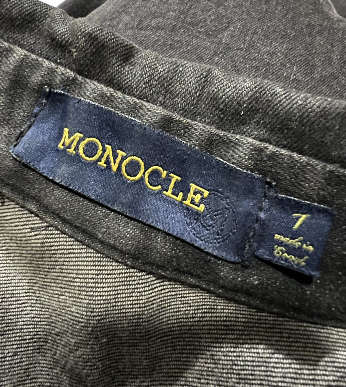 Monocle Monocle Distressed Black Washed Buttoned Denim Jacket Size US M / EU 48-50 / 2 - 7 Thumbnail