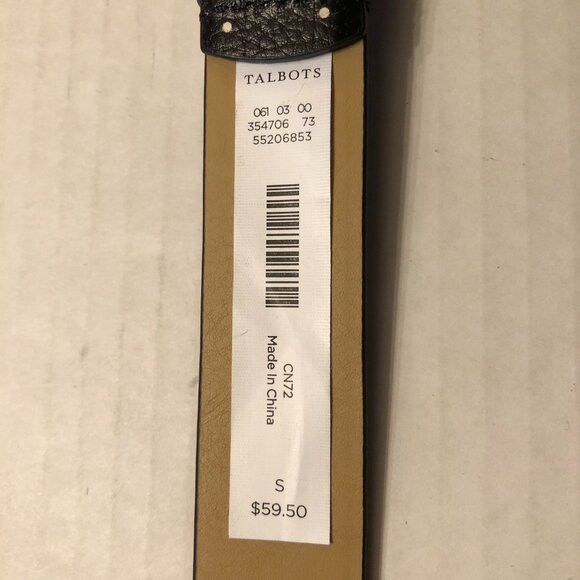 Talbots TALBOTS women's new black leather belt size: S Size ONE SIZE - 7 Thumbnail
