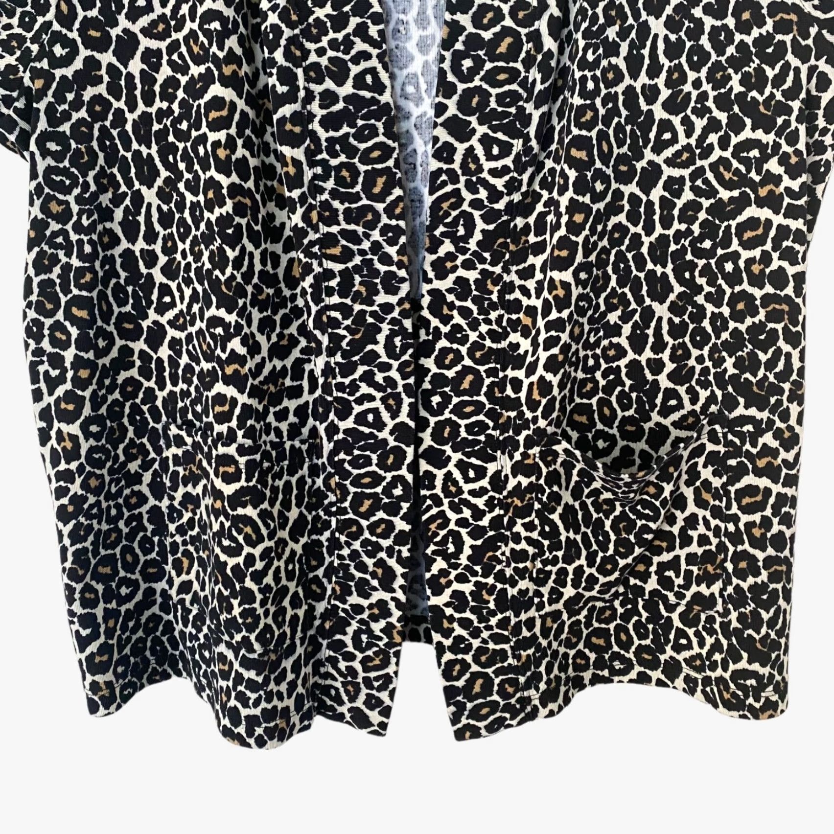 Vintage Rafaella Open Front Leopard Print Cardigan Sweater Womens XL Black Brown Casual Size XL / US 12-14 / IT 48-50 - 6 Thumbnail