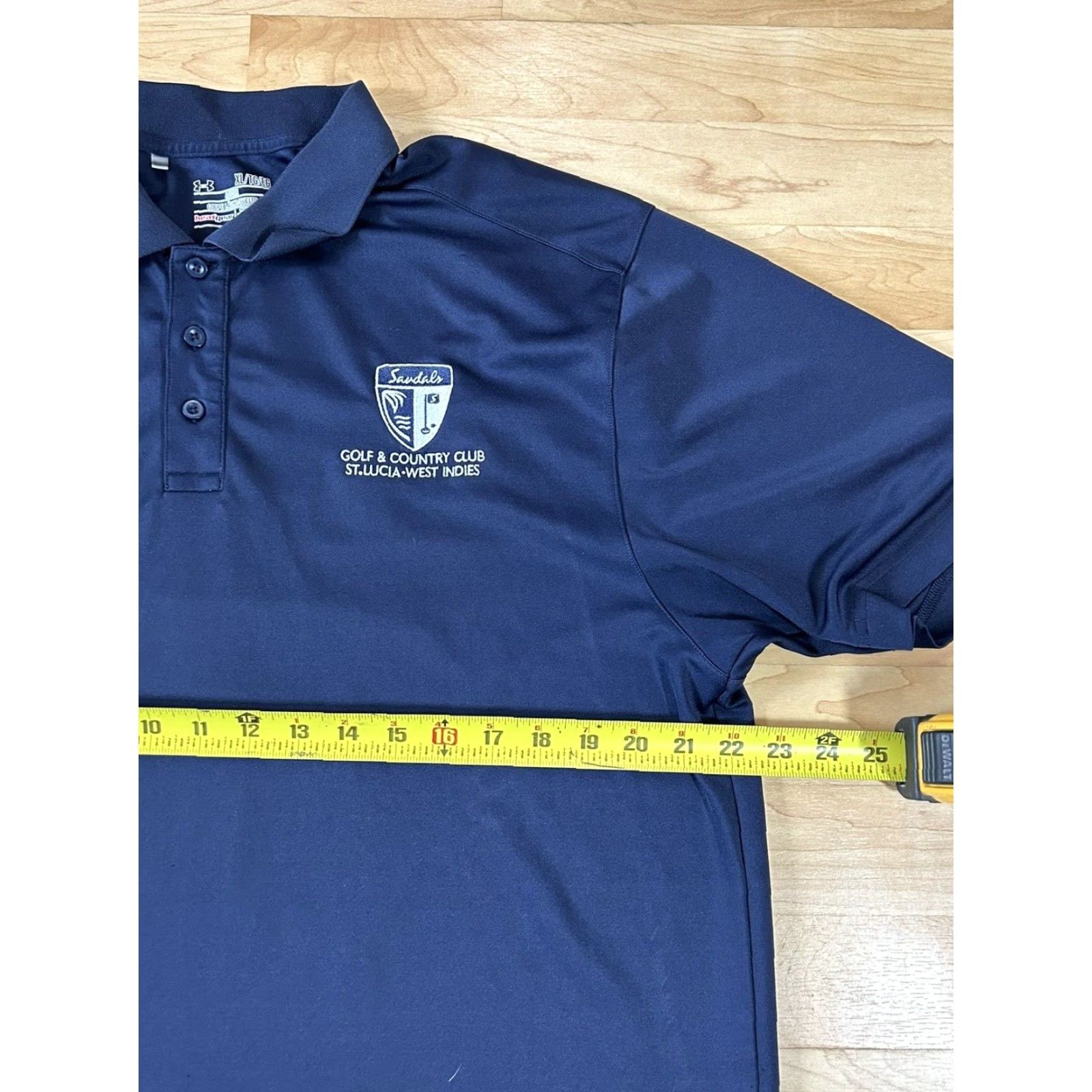 Under Armour Under Armour Golf Polo Shirt Navy Blue Loose Fit HeatGear XL Men Size US XL / EU 56 / 4 - 3 Thumbnail