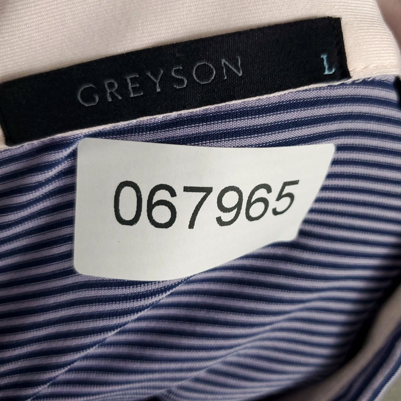 Vintage Greyson Polo Shirt Mens L Blue Striped Button Collar Short Sleeve Golf Casual Polo Shirt Size US L / EU 52-54 / 3 - 8 Thumbnail