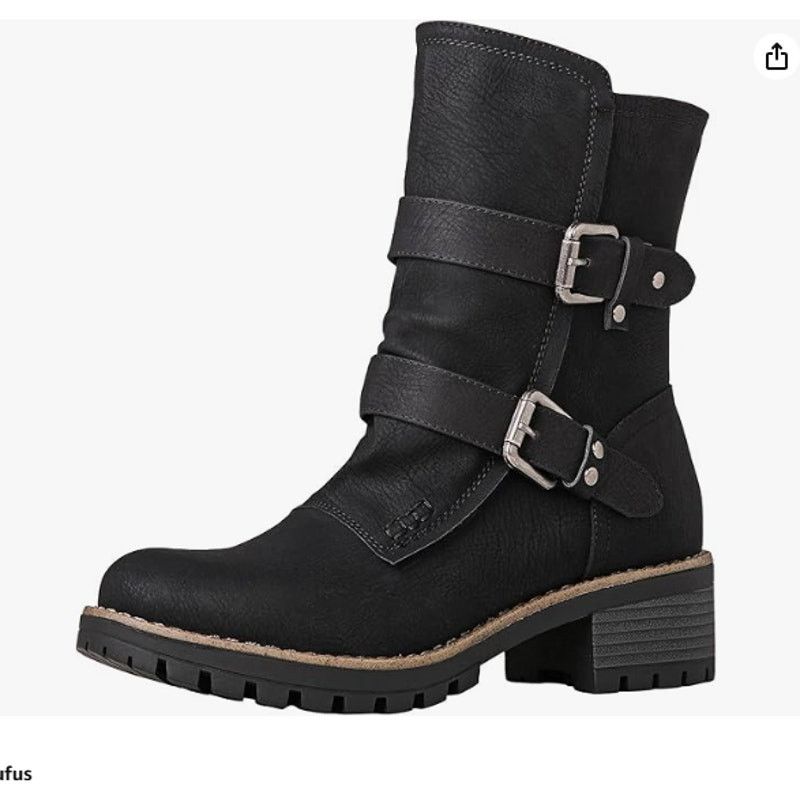 The Unbranded Brand Mid Calf Motorcycle Boots Military boots SIZE 9 DistrBlack Size US 9 / IT 39 - 1 Thumbnail