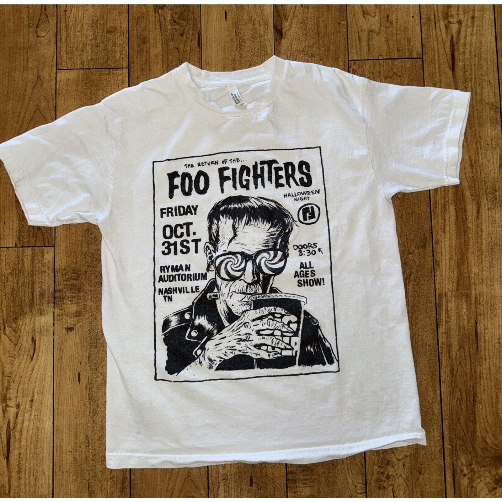 Band Tees × Vintage Foo Fighters Halloween Night T-Shirt White Medium 19x25 Size US M / EU 48-50 / 2 - 1 Thumbnail