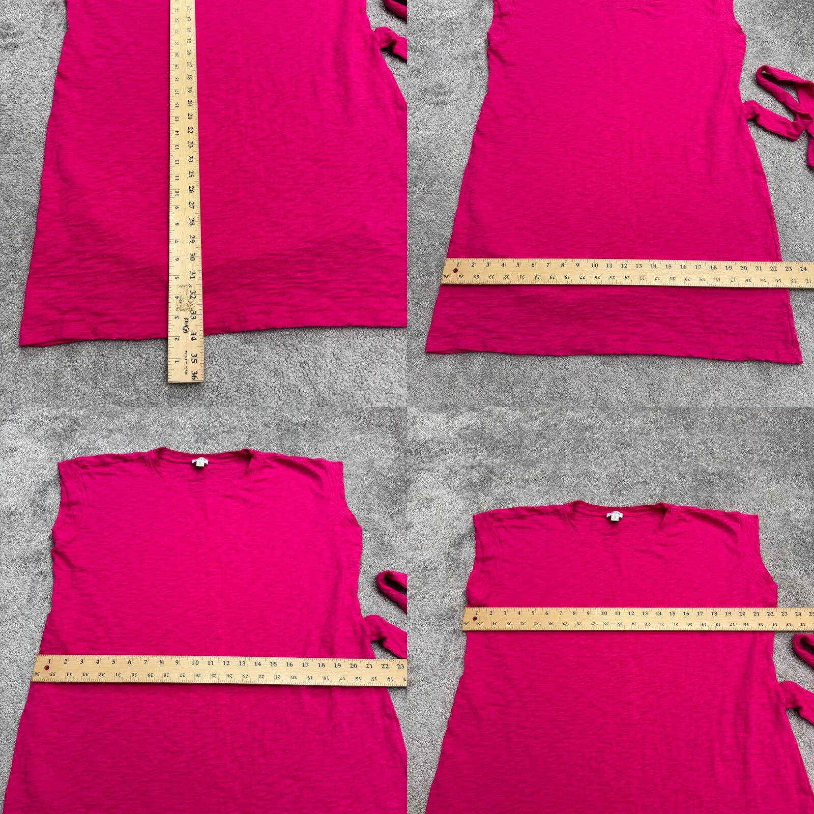 J.Crew J.CREW T-Shirt Womens XL Pink Tie-Waist Cap Sleeve Crew Tee Tunic Cotton Slub Knit Solid Short Sleeve Casual Vintage: No But not include? Size XL / US 12-14 / IT 48-50 - 8 Thumbnail