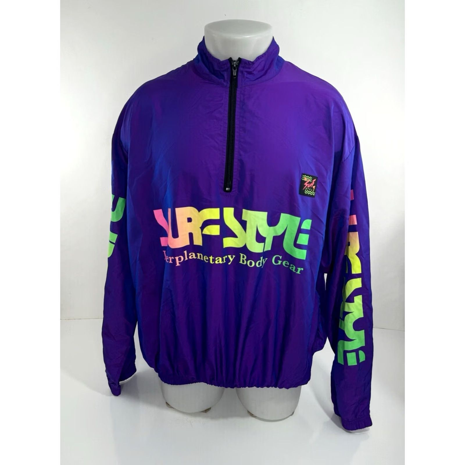 Vintage SURF STYLE Interplanetary Jacket - Vintage Bomber XL Purple - Mens - Nylon Blend - Regular Fit Size US XL / EU 56 / 4 - 2 Thumbnail