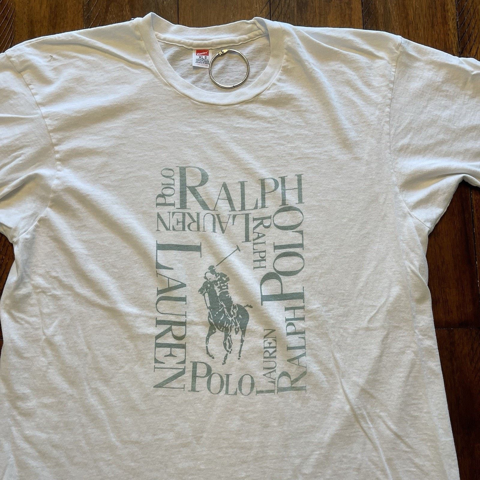 Hanes Team Polo Random 80s Boot T-Shirt XL Single Stitch 90s thin Size US XL / EU 56 / 4 - 2 Thumbnail