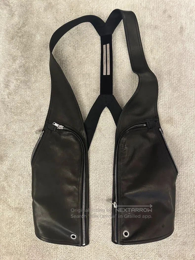 Rick Owens RICK OWENS Leather Zip Detail Vest. Size US L / EU 52-54 / 3 - 1 Thumbnail