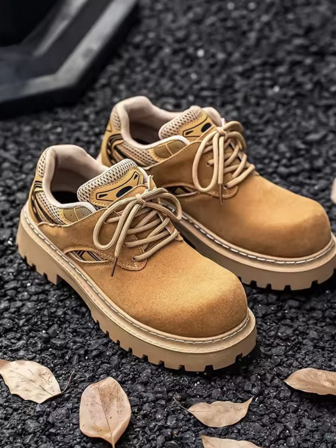 Japanese Brand Chunky Lug-Sole Low-Top Sneakers - PU Leather Size US 6.5 / EU 39-40 - 2 Thumbnail