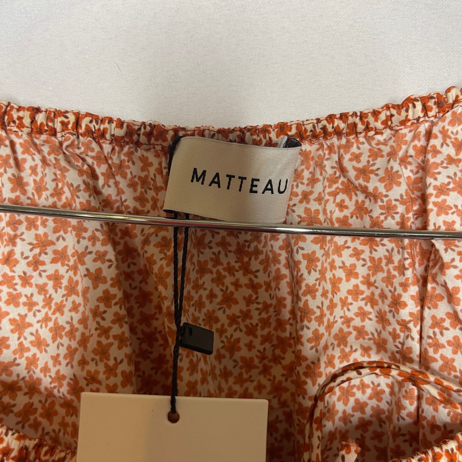 Matteau MATTEAU Shirred Floral Crop Decollete Blouse ballon sleeves Size S / US 4 / IT 40 - 3 Thumbnail