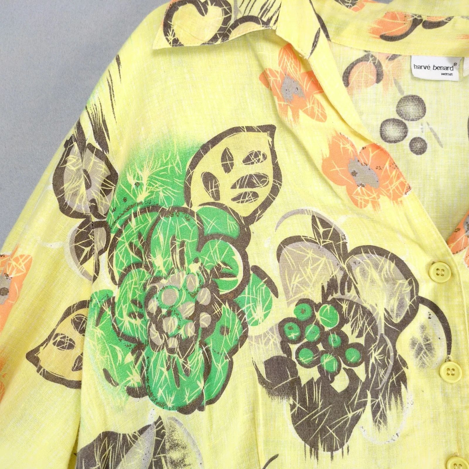 Harve Benard Harve Benard Linen Tropical Button Up Shirt Women's Plus 2X Size XXL / US 16-18 / IT 52-54 - 9 Thumbnail